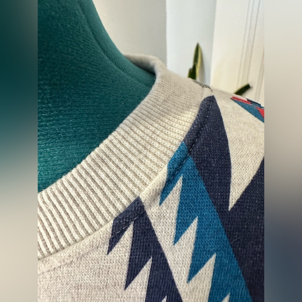 Ariat Geometric Pattern Sweatshirt - Red, Blue, Cream - Picture 10 of 15